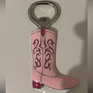 Cowboy pink boots bottle opener
